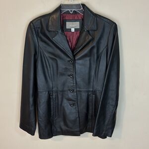 Croft & Barrow Black Lambskin Leather Jacket Blazer Size Medium